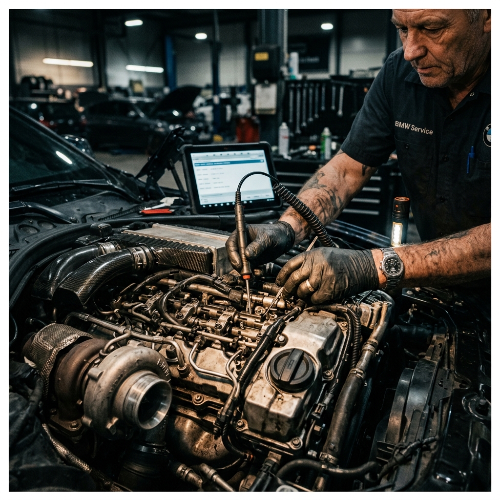 Diagnostic moteur BMW avec outils spécialisés