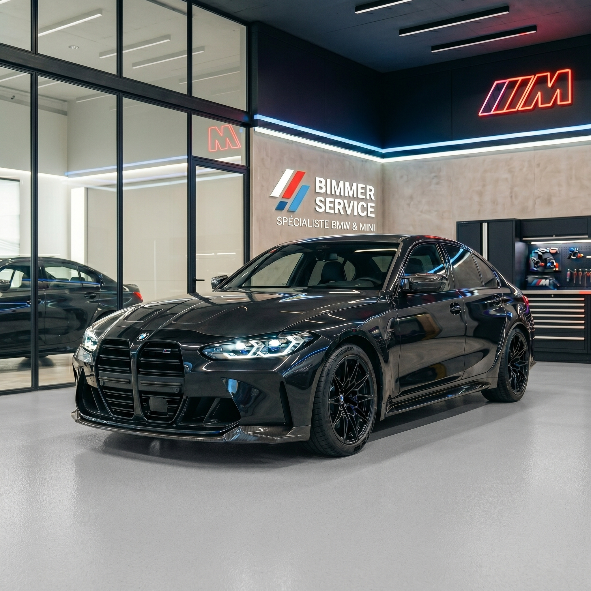 BMW dans un atelier professionnel Bimmer Service